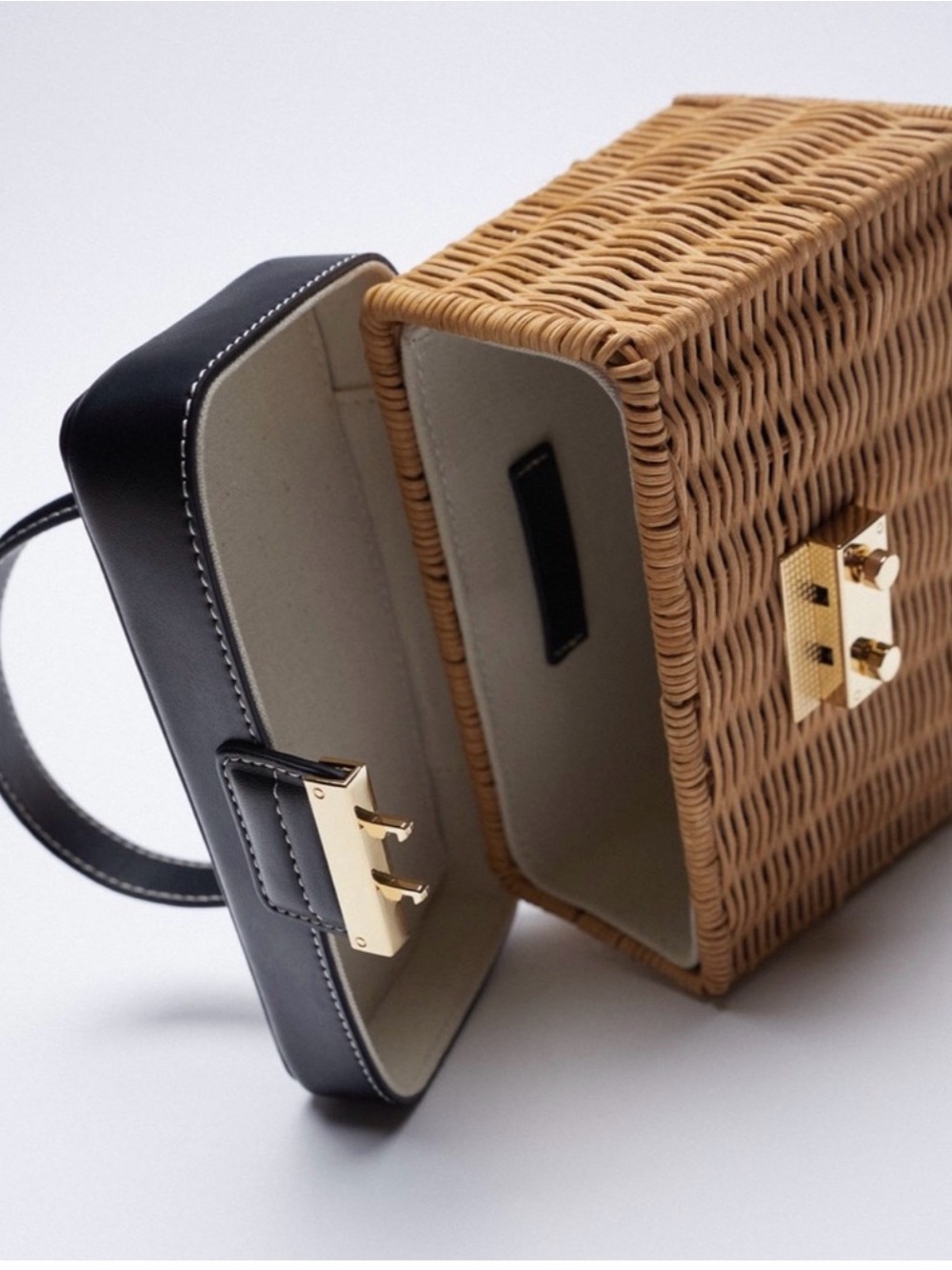 Zara Top Handle Woven Box Bag - Picture 4 of 9